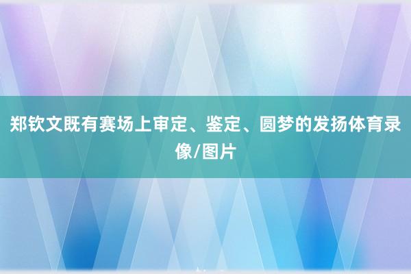 郑钦文既有赛场上审定、鉴定、圆梦的发扬体育录像/图片