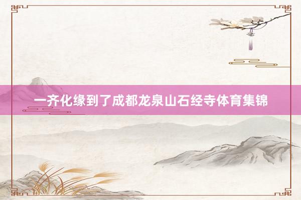 一齐化缘到了成都龙泉山石经寺体育集锦