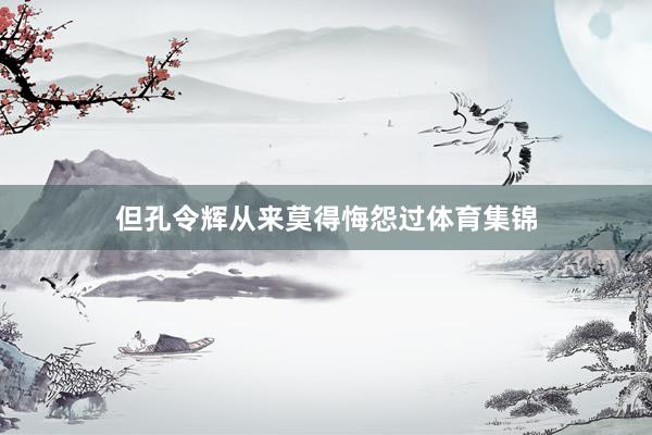 但孔令辉从来莫得悔怨过体育集锦