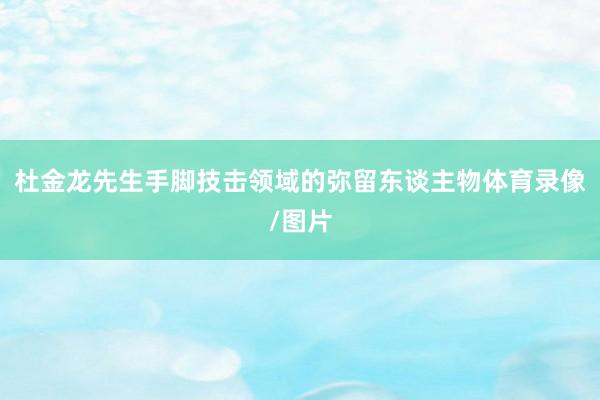 杜金龙先生手脚技击领域的弥留东谈主物体育录像/图片