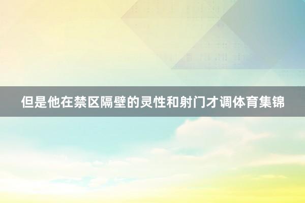 但是他在禁区隔壁的灵性和射门才调体育集锦