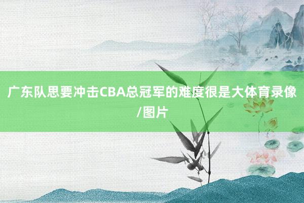 广东队思要冲击CBA总冠军的难度很是大体育录像/图片