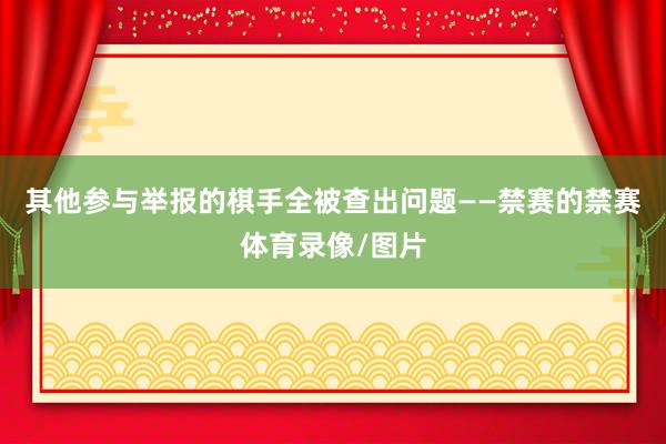其他参与举报的棋手全被查出问题——禁赛的禁赛体育录像/图片