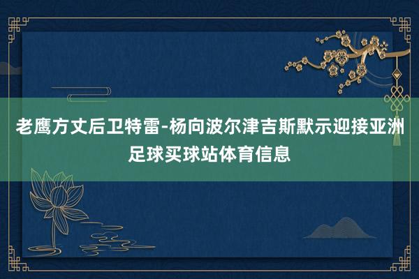 老鹰方丈后卫特雷-杨向波尔津吉斯默示迎接亚洲足球买球站体育信息