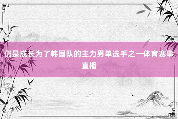 仍是成长为了韩国队的主力男单选手之一体育赛事直播