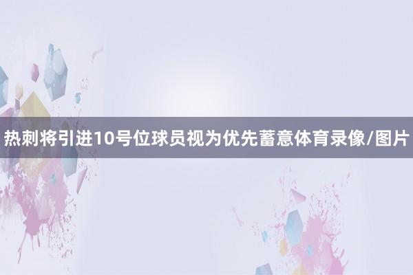 热刺将引进10号位球员视为优先蓄意体育录像/图片