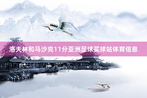 洛夫林和马沙克11分亚洲足球买球站体育信息