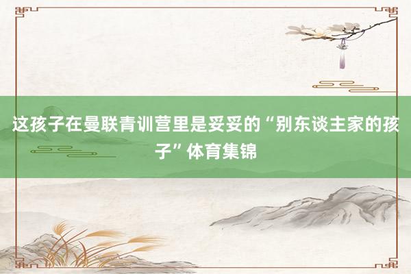 这孩子在曼联青训营里是妥妥的“别东谈主家的孩子”体育集锦