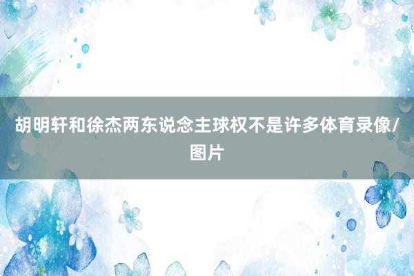 胡明轩和徐杰两东说念主球权不是许多体育录像/图片
