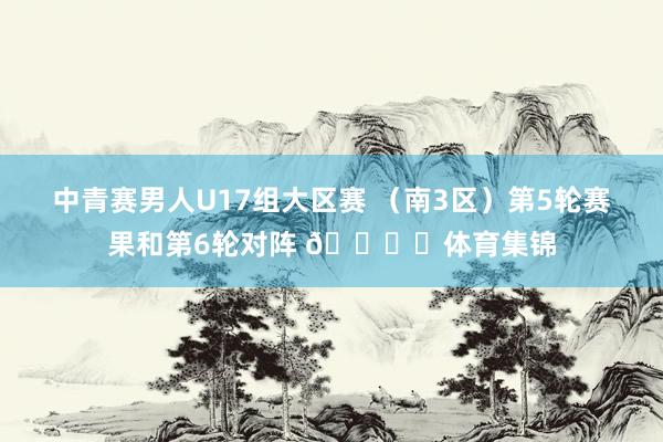 中青赛男人U17组大区赛 (南3区)第5轮赛果和第6轮对阵 🎙️体育集锦
