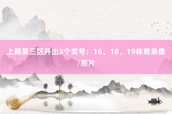 上期第三区开出3个奖号：16、18、19体育录像/图片